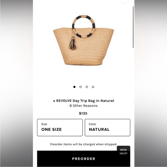 NWT 8 Other Reasons x REVOLVE Day Trip Bag in natural - Picture 2 of 8